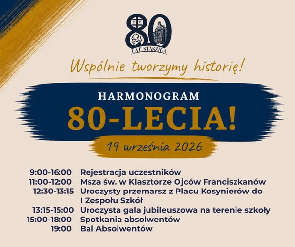 🎓 80 lat I Zespołu Szkół we Wschowie! 🎉